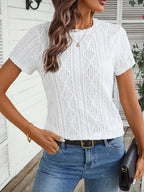 Casual Jacquard T-Shirt with Stretch Fashion Junki