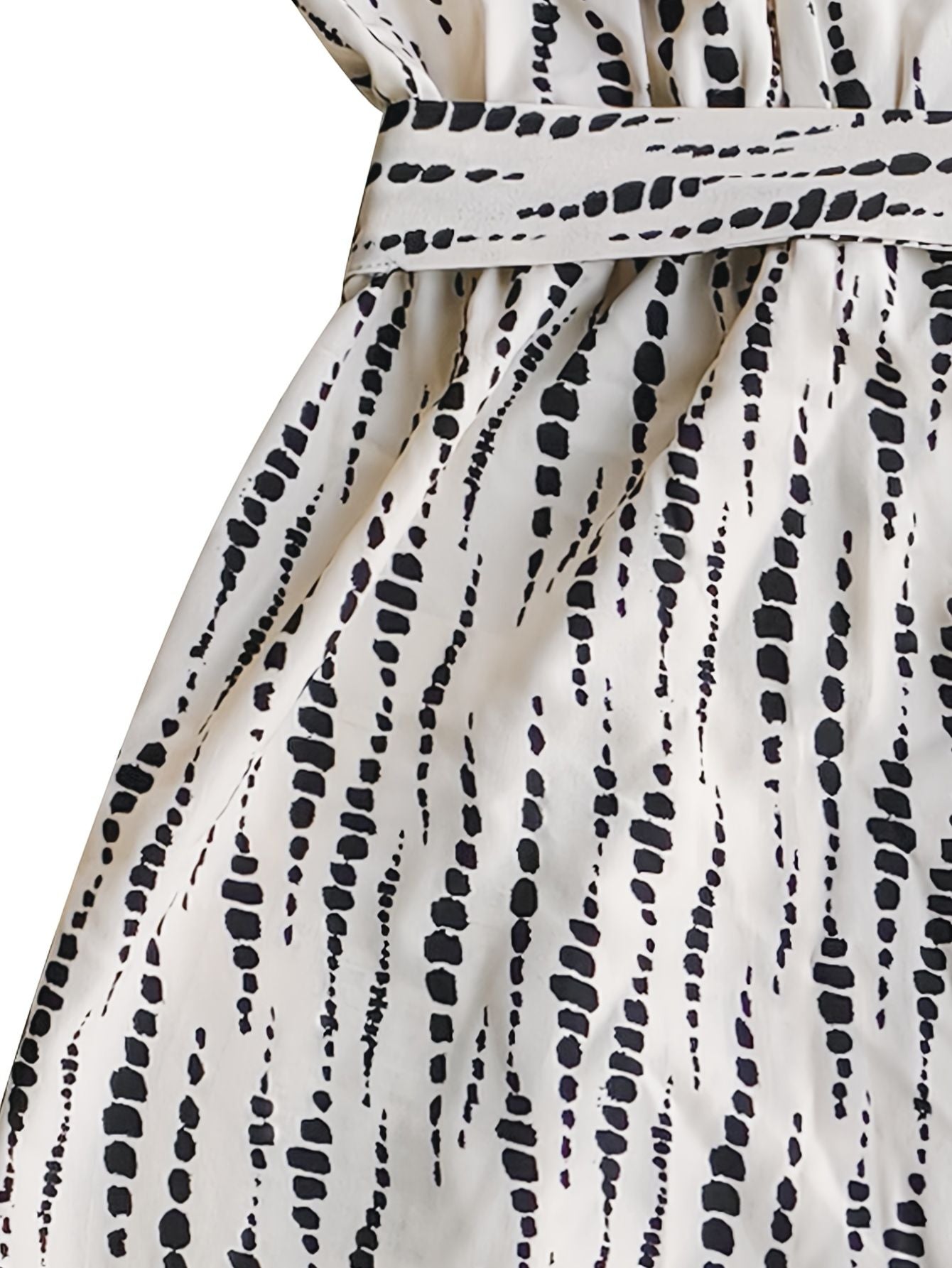 V Neck Jumpsuit Printed Wide Leg Fashion Junki