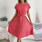 Floral Pleated  A-Line Dress