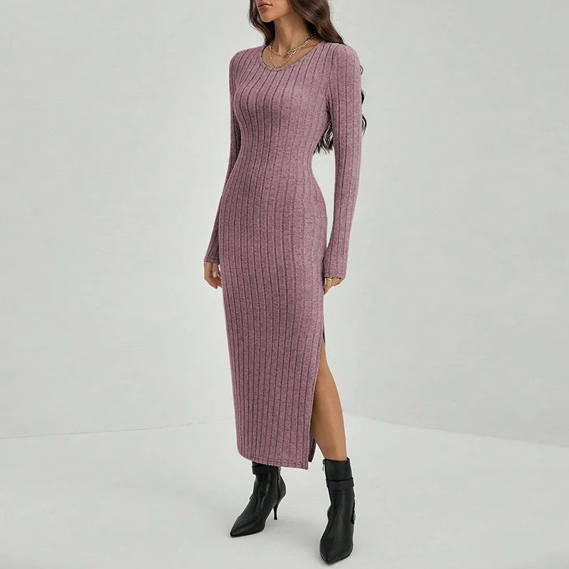 Slim Fit Wrapped Dress – Side Slit Detail