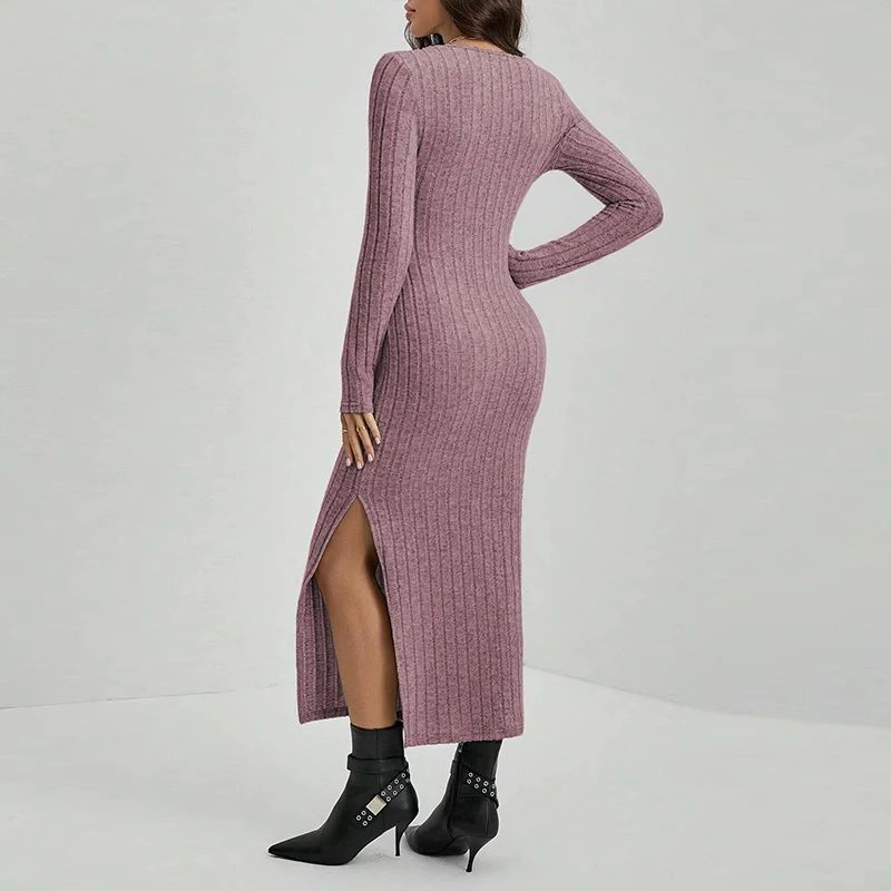 Slim Fit Wrapped Dress – Side Slit Detail
