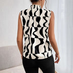 Irregular High Neck Sleeveless Top