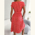 Floral Pleated  A-Line Dress