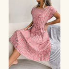 Floral Pleated  A-Line Dress