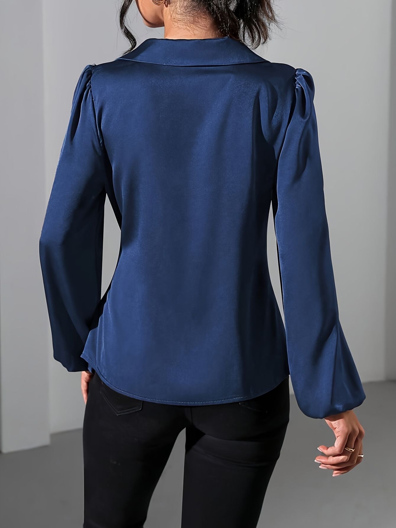 V-Neck Tie Waist Blouse Fashion Junki