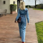 Denim Long Sleeve Jumpsuit
