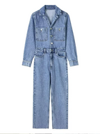 Denim Long Sleeve Jumpsuit