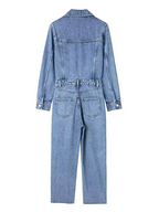 Denim Long Sleeve Jumpsuit