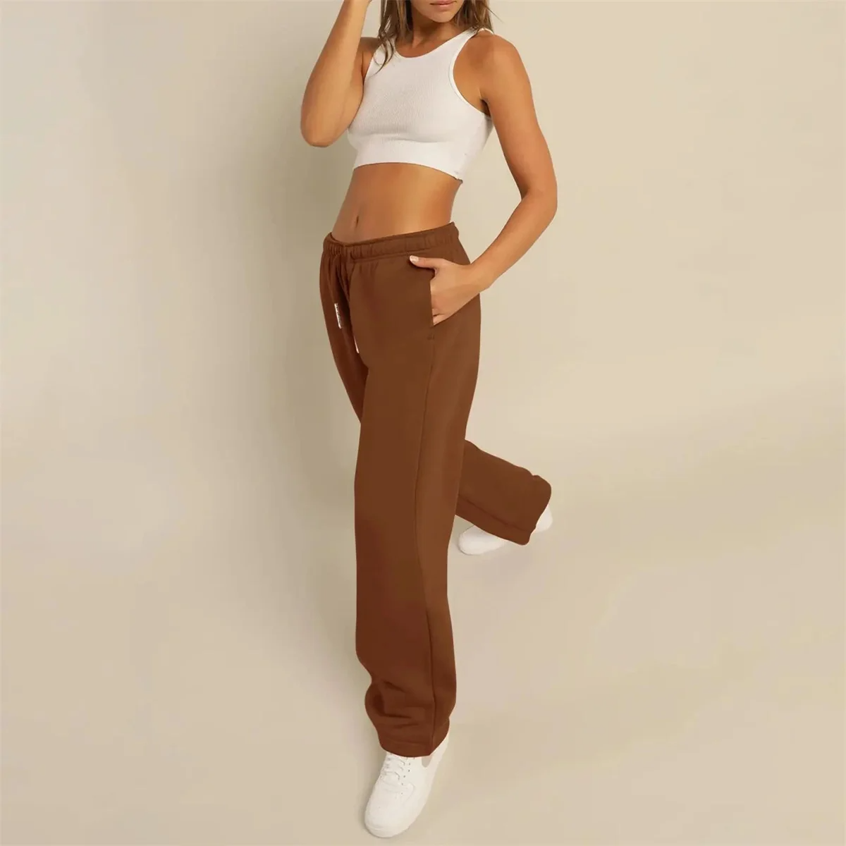 Elastic Waist Baggy Sweatpants